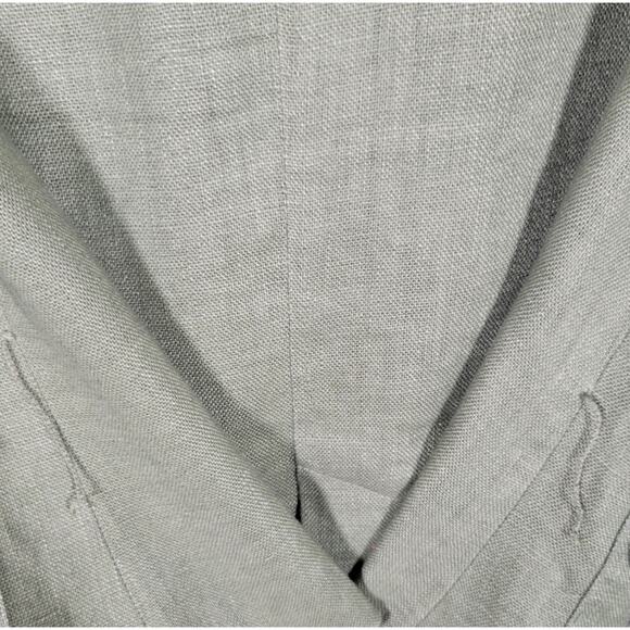 Vintage Chadwick's Olive Green Linen 2 pc. Suit Skirt Jacket Blazer Size 12 - Picture 4 of 13